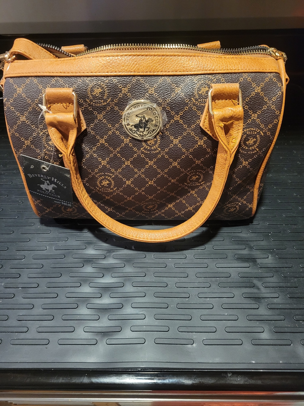 Beverly Hills Polo Club Brown & Tan Monogram Satchel